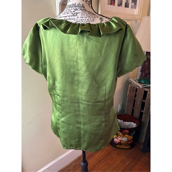 Ann Taylor Ruffle Short Sleeve Women's Blouse - Picture 6 of 11